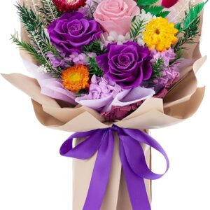 Forever Flowers Gifts for Her, Preserved Flowers Bouquet Birthday Gifts for Women