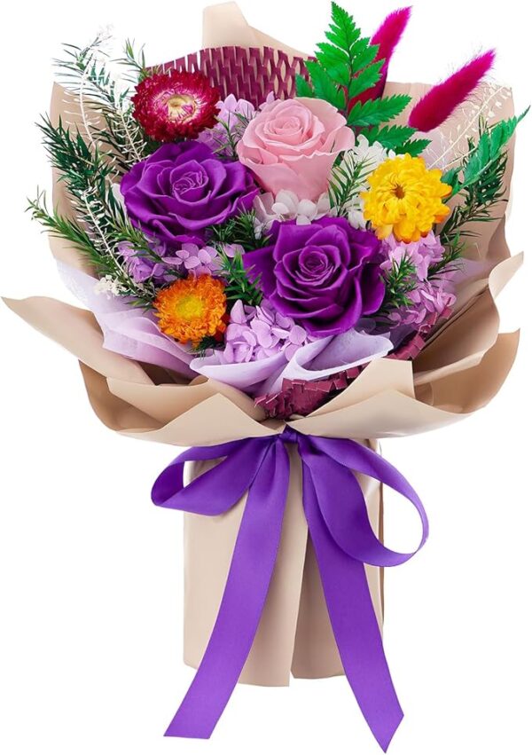 Forever Flowers Gifts for Her, Preserved Flowers Bouquet Birthday Gifts for Women